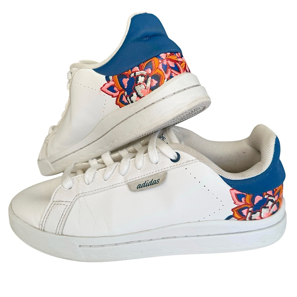 Farm Rio X Adidas Shoes Women Size 7.5 Sneakers Court Silk Embroidered Floral